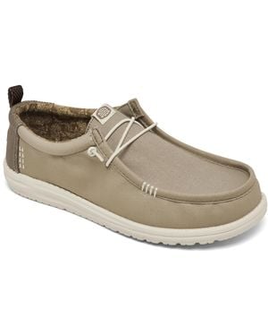 HEYDUDE Wally Hickory Denim Slip-on Casual Moccasin Sneakers From Finish Line - White