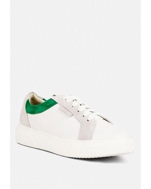 Rag & Co Endler Color Block Leather Sneakers - White