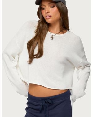 Edikted Leta Knit Long Sleeve Top - Gray