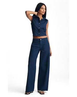 Mavi Siena High Rise Wide Leg In Chino - Blue