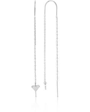 Roxy Waterproof 65mm Triangular Heart Pineapple Threader Earrings - White