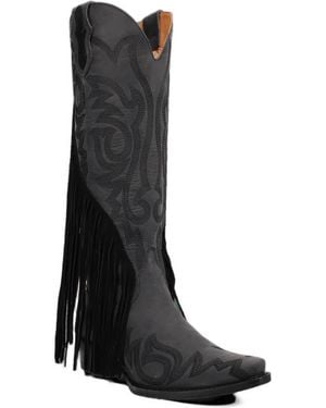 Dingo Walk West Cowboy & Western Square-toe Knee-high Leather Boots - Black