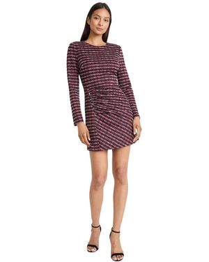 Donna Morgan Tweed Long-sleeve Mini Dress - Red