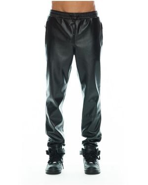 Hvman Chosen To Prevail X Cult Faux Leather jogger - Blue