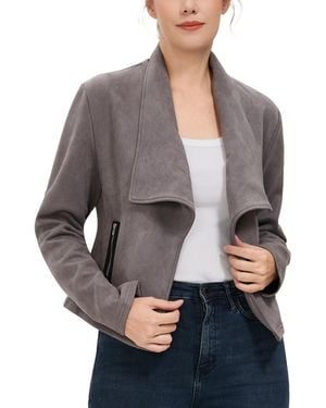 Kimi + Kai Kimi + Kai Kimi + Kai Faux Suede Open Front Jacket - Gray