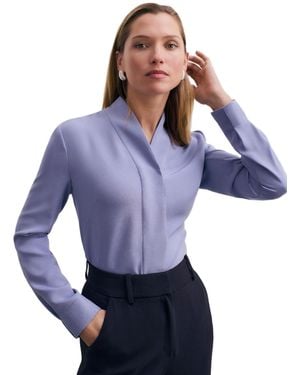 The Fold Bowery Stretch Silk Blouse - Blue