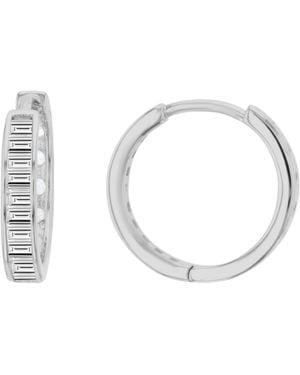 Macy's Cubic Zirconia -plated Sterling Silver Small huggie Hoop Earrings - Metallic