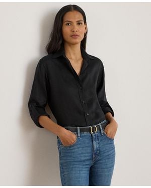 Ralph Lauren Point Collar Button Placket Shirt - Blue