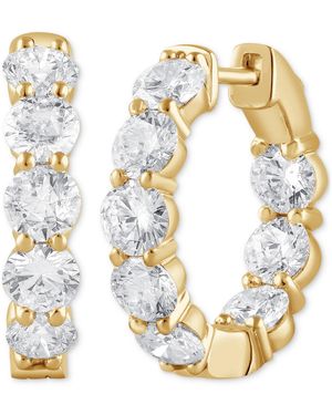 Badgley Mischka Lab Grown Diamond In & Out Hoop Earrings (5 Ct. T.w. - Metallic