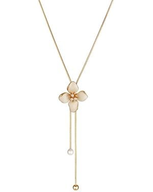 Retro Chic Iris Blossom Adjustable Necklace - Metallic