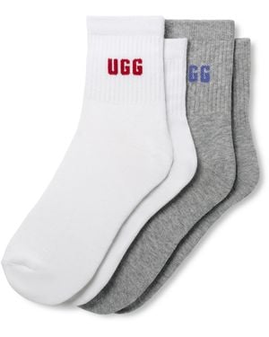 UGG 2-pack Quinlin Logo Quarter Socks - Gray