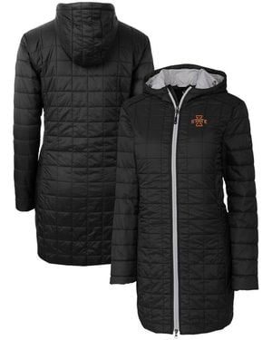 Cutter & Buck Iowa State Cyclones Rainier Primaloft Eco Hooded Long Coat - Black