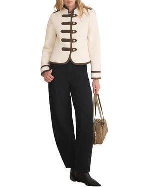 Mint Velvet Neutral Trophy High-neck Military Wool-blend Jacket - Black
