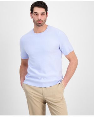 Alfani Oversized Pique Knit Short-sleeve Sweater - White