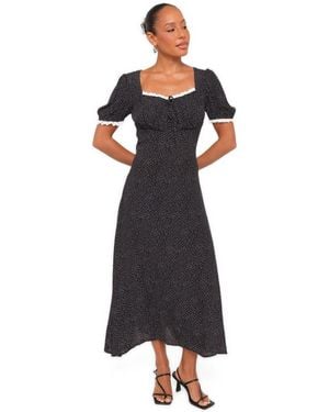 Petal & Pup Francine Lace A-line Sweetheart-neck Midi Dress - Black