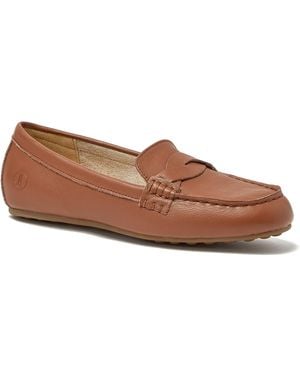 Lands' End Wide Width Comfort Suede Leather Slip On Loafer Shoes - Brown
