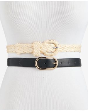 On 34th 2-pc. Seasonal Braid And Pant Belt Set - White