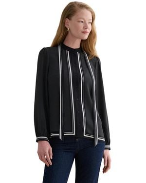 Hobbs Valerie Tie-neck Blouse - Black