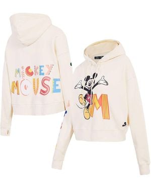 FREEZE MAX Mickey Mouse Hellow Mellow Cropped Pullover Hoodie - White