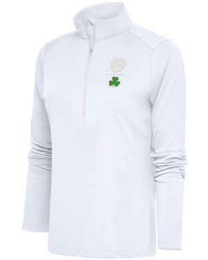 Antigua Boston Celtics Shamrock Tribute Half-zip Pullover Top - White
