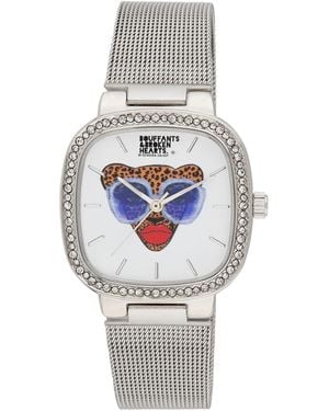 Kendra Dandy Quartz Bouffants And Broken Hearts -tone Mesh Alloy Watch 32mm - Gray