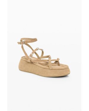 Desigual Platform Leather Sandal - White