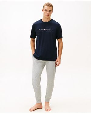 Tommy Hilfiger 2-piece Sueded Jersey Top And Pajama Sleep Set - Blue