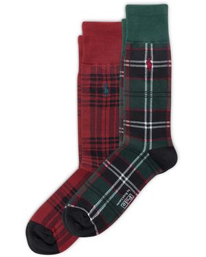 Polo Ralph Lauren 2-pack Holiday Plaids Socks - Red