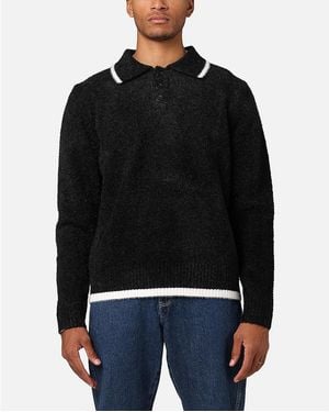 Xxiii Fluffy Long Sleeve Polo Shirt - Black