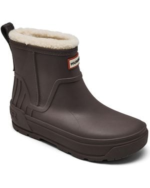 HUNTER Willa Insulated Waterproof Booties From Finish Line - Brown