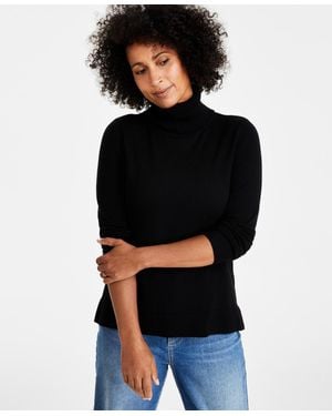 Style & Co. Long-sleeve Turtleneck Sweater - Black