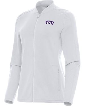 Antigua Tcu Horned Frogs Continual Full-zip Jacket - White