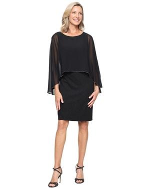 Sl Fashions Short Glitter Knit Sheath Dress - Black