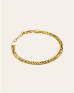 Zoe Lev Flat Mesh Chain Bracelet - Metallic