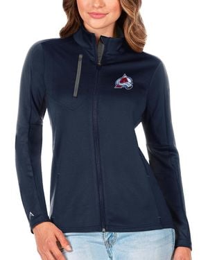 Antigua Navy/charcoal Colorado Avalanche Generation Full-zip Pullover Jacket - Blue