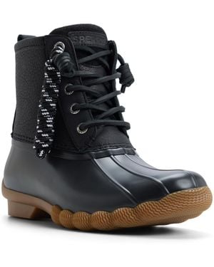 Sperry Top-Sider Saltwater Lace-up Duck Booties - Black