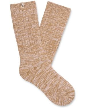 UGG Rib-knit Slouchy Crew Socks - Natural