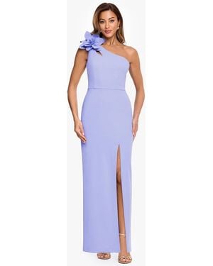 Xscape Petite One Shoulder Dress - Blue