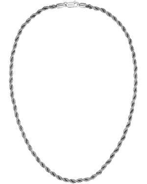 BOSS Men Myles Ionic Plated Antique Silver Steel Necklace - Metallic