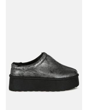 LONDON RAG Lottys Faux Leather Platform Classic Slip-on - Black