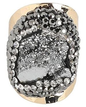 SOH Crystal Crest Cocktail Ring - White
