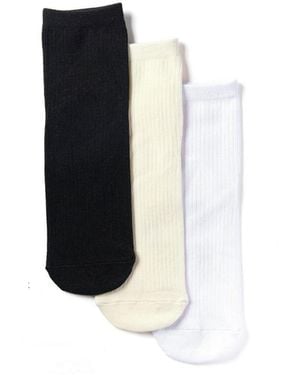 Stems Ribbed Ankle Socks - Black