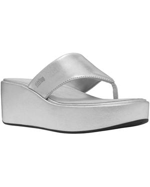 Fitflop Flatforms Wedge Toe-post Sandals - White