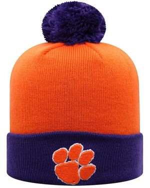 Top Of The World Orange And Purple Clemson Tigers Core 2-tone Cuffed Knit Hat - Blue