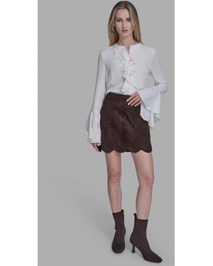 BCBGMAXAZRIA Tulip Hem Mini Skirt - Gray