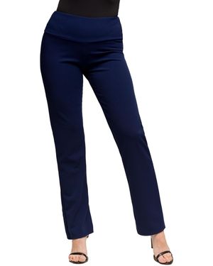24seven Comfort Apparel Comfortable Stretch High Waist Dress Pants - Blue