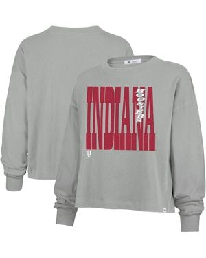 '47 47 Brand Indiana Hoosiers Stacked Sydney Long Sleeve T-shirt - Gray