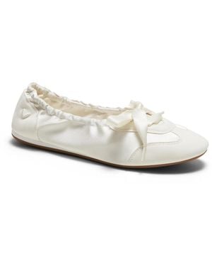 VIVAIA Yanka Round-toe Satin Sneakerina - White