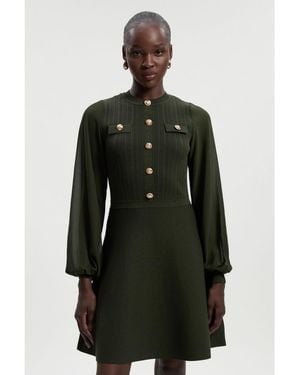 Karen Millen Chiffon Sleeve Mini Dress - Black