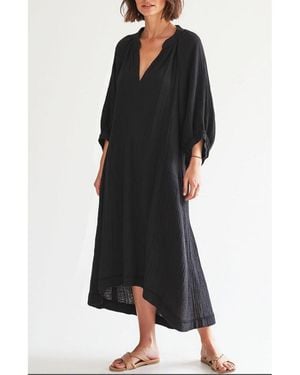 ocean + main Ocean+main Ocean+main Gauze Dress - Black